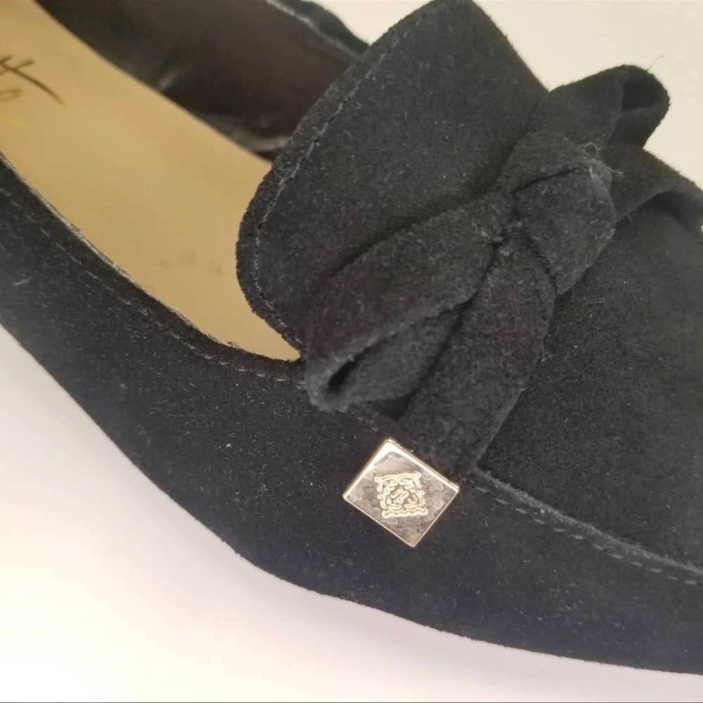 Nanette Lepore Frankie Suede Leather Pointed Toe Loafers - Picture 3 of 7